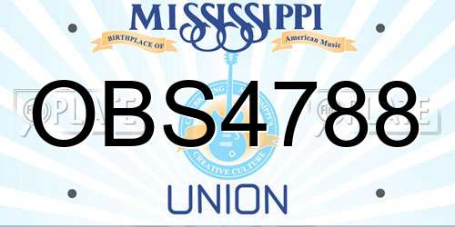 OBS4788 Mississippi License Plate