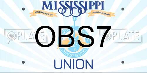 OBS7 Mississippi License Plate