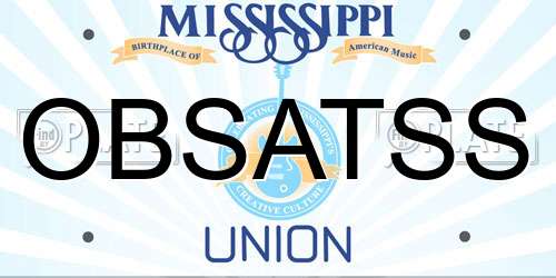 OBSATSS Mississippi License Plate