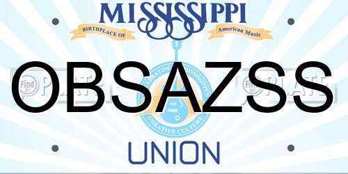 OBSAZSS Mississippi License Plate