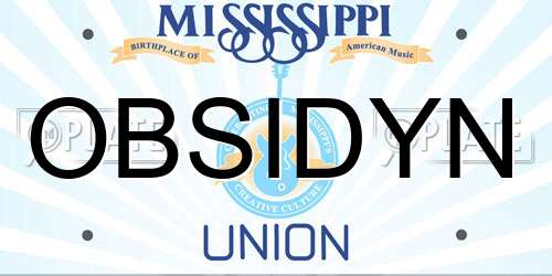 OBSIDYN Mississippi License Plate