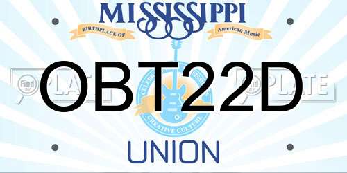 OBT22D Mississippi License Plate