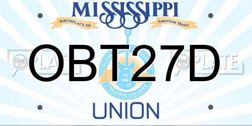 OBT27D Mississippi License Plate