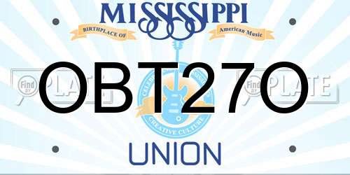 OBT27O Mississippi License Plate