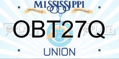 OBT27Q Mississippi License Plate
