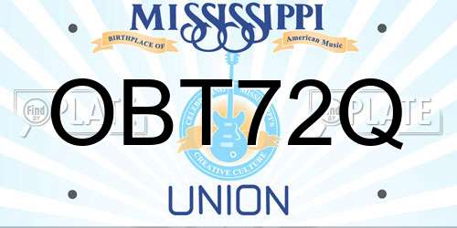 OBT72Q Mississippi License Plate