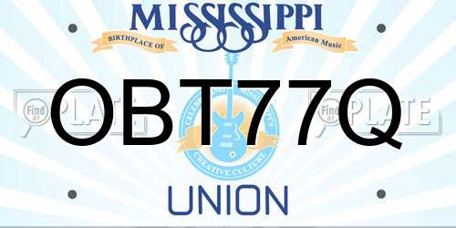 OBT77Q Mississippi License Plate