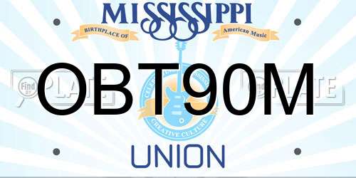 OBT90M Mississippi License Plate