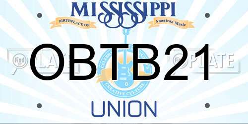 OBTB21 Mississippi License Plate