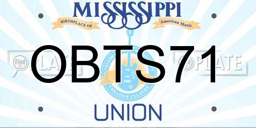 OBTS71 Mississippi License Plate