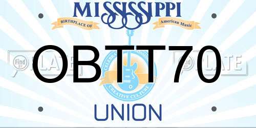 OBTT70 Mississippi License Plate