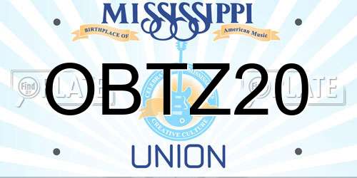 OBTZ20 Mississippi License Plate