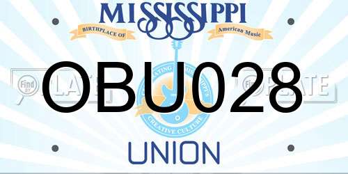 OBU028 Mississippi License Plate