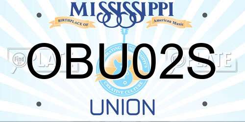 OBU02S Mississippi License Plate