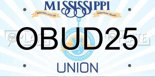 OBUD25 Mississippi License Plate