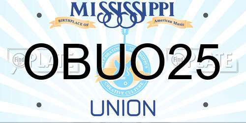OBUO25 Mississippi License Plate