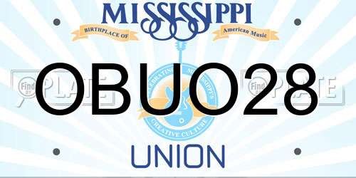 OBUO28 Mississippi License Plate