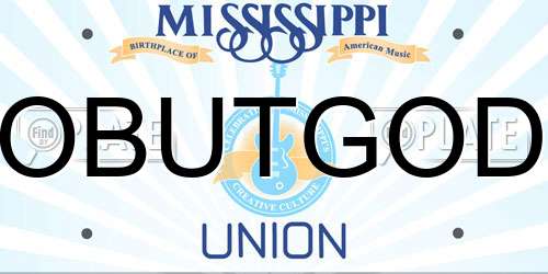 OBUTGOD Mississippi License Plate