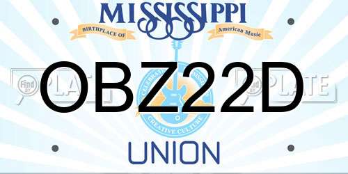 OBZ22D Mississippi License Plate