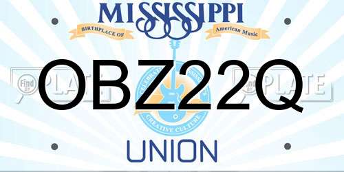 OBZ22Q Mississippi License Plate