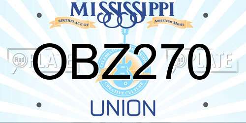 OBZ270 Mississippi License Plate