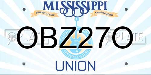 OBZ27O Mississippi License Plate
