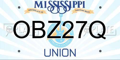 OBZ27Q Mississippi License Plate