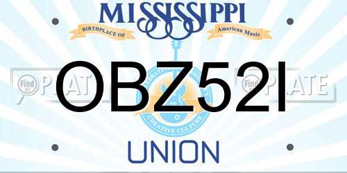 OBZ52I Mississippi License Plate