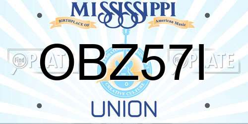 OBZ57I Mississippi License Plate