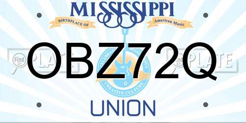 OBZ72Q Mississippi License Plate