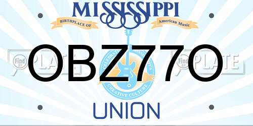 OBZ77O Mississippi License Plate