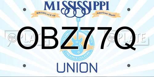 OBZ77Q Mississippi License Plate