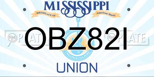 OBZ82I Mississippi License Plate