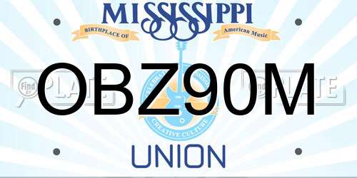 OBZ90M Mississippi License Plate