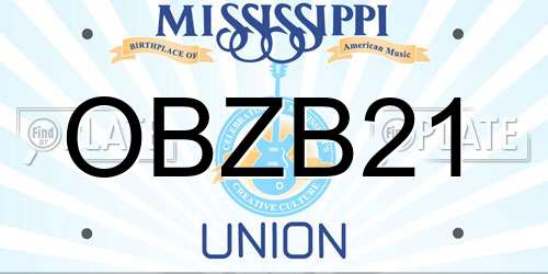 OBZB21 Mississippi License Plate