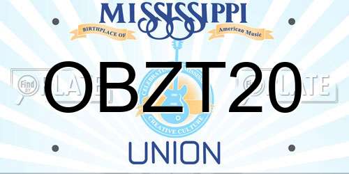 OBZT20 Mississippi License Plate