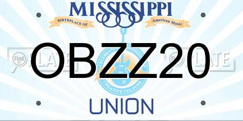 OBZZ20 Mississippi License Plate