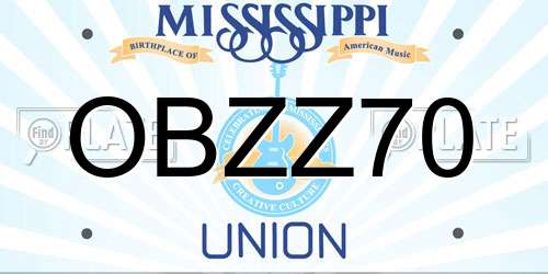 OBZZ70 Mississippi License Plate