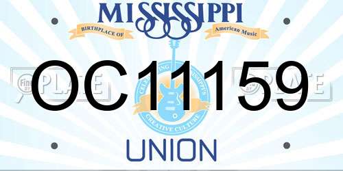 OC11159 Mississippi License Plate