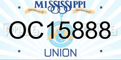 OC15888 Mississippi License Plate