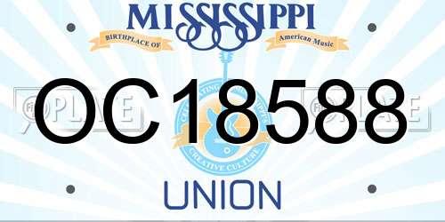 OC18588 Mississippi License Plate
