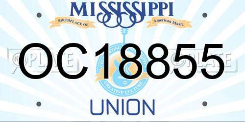 OC18855 Mississippi License Plate