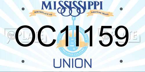 OC1I159 Mississippi License Plate