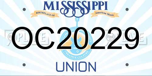 OC20229 Mississippi License Plate