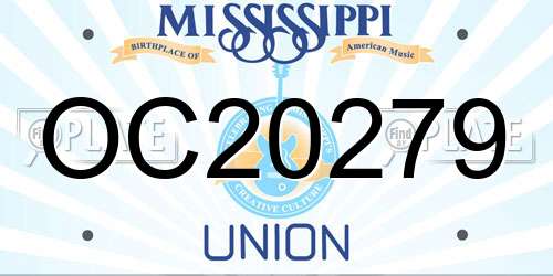 OC20279 Mississippi License Plate