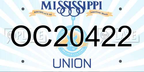 OC20422 Mississippi License Plate