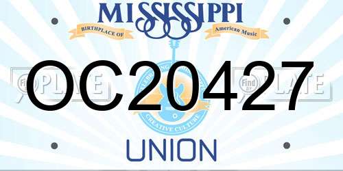 OC20427 Mississippi License Plate