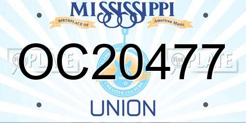 OC20477 Mississippi License Plate