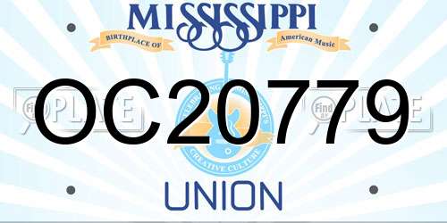 OC20779 Mississippi License Plate