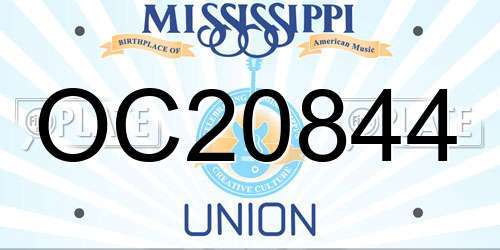 OC20844 Mississippi License Plate